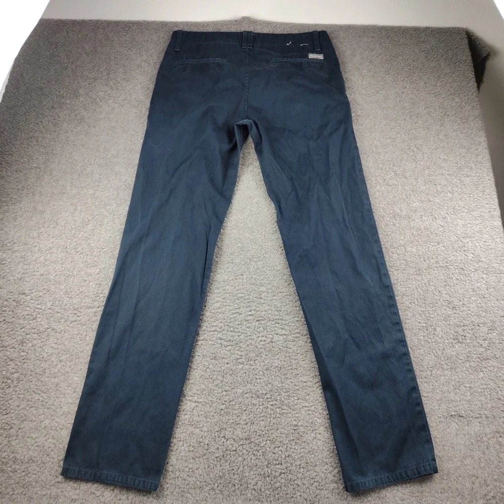 Hugo Boss Orange Mens Navy Blue Regular Fit Cotton Chino Pants Size 32x33 Preppy